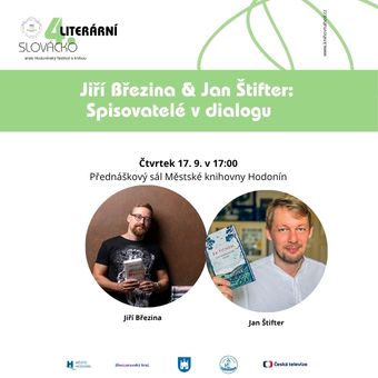 Setkání dvou autorů střední generace nabídne otevřený dialog o jejich literární tvorbě. Březina, autor oceňovaných detektivních románů, a Štifter, který čerpá inspiraci z jihočeského prostředí a osudů „obyčejných“ lidí, představí své psaní prostřednictvím vzájemného kladení otázek.
